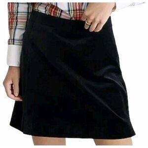 NWT J.Crew mini skirt in stretch velvet size 6 black